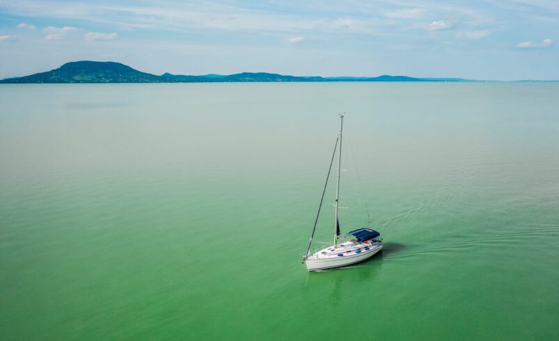 Yacht on Lake Balaton In Hungary