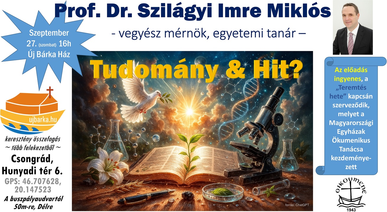 Tudomány és Hit – előadássorozat indul Csongrádon
