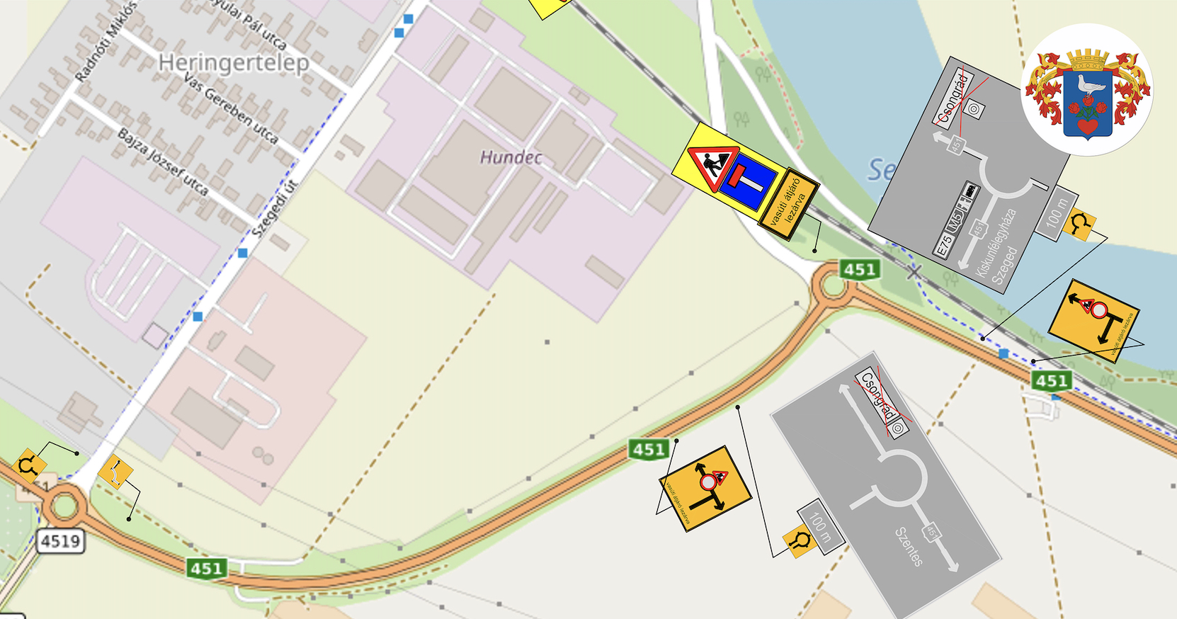 Vasúti átjáró felújítás miatt teljes útzár Csongrádon a Kolozsvári utcánál